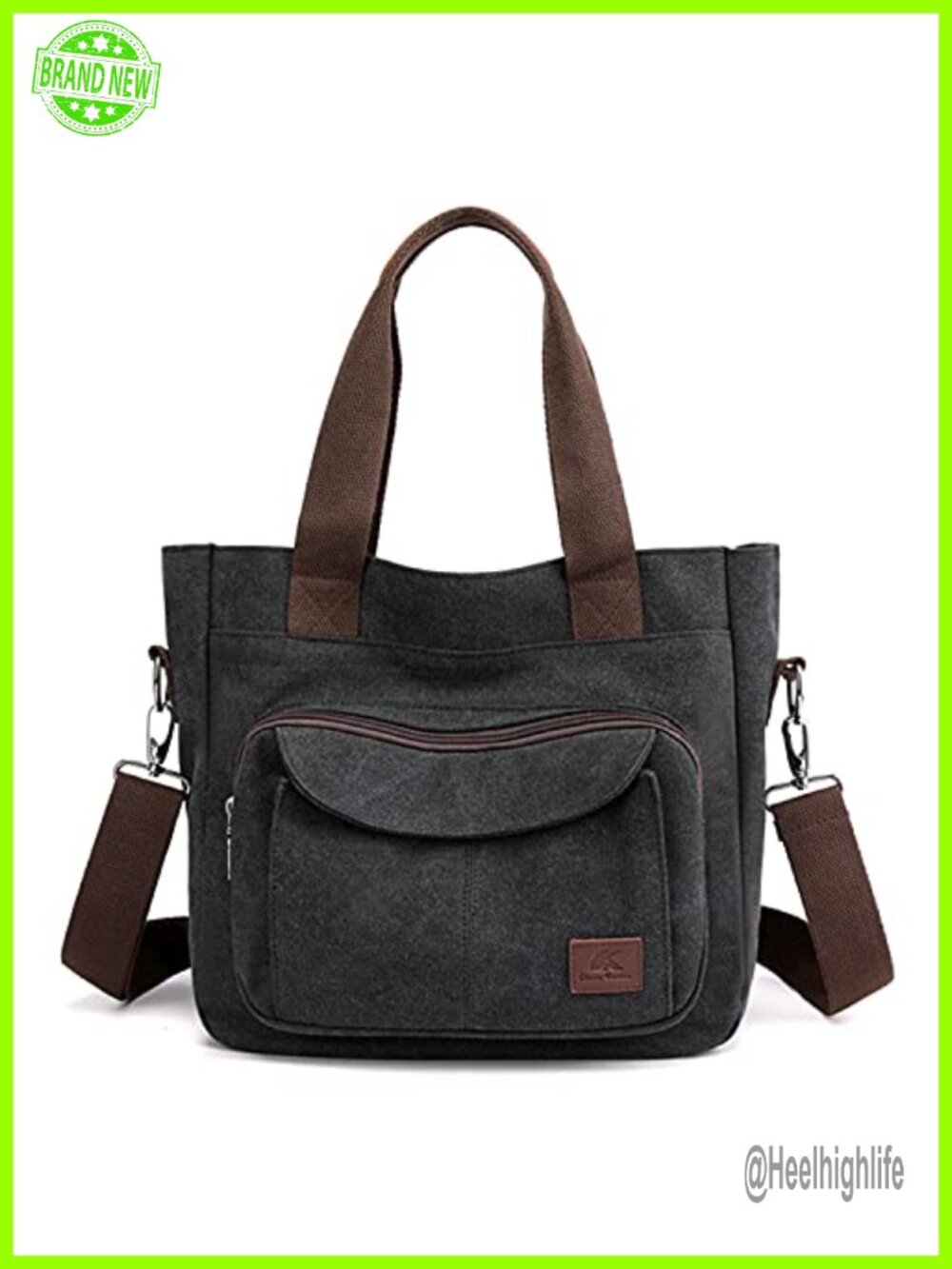 Canvas Tote Purse Shoulder Crossbody Bag Multi-pocket Top Handle Work Bag